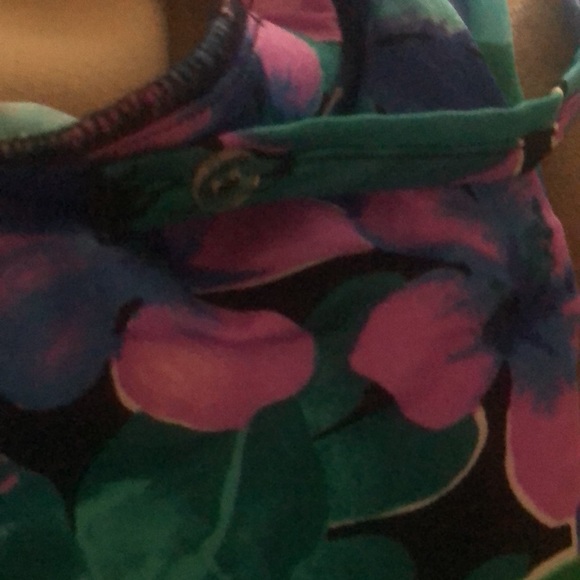 Woman’s vintage rare Y2k old stock green & purple floral one piece swimsuit - Picture 7 of 13